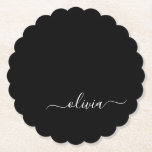 Posavasos De Papel Monograma elegante Minimalista blanco negro y mode<br><div class="desc">Presentamos nuestra Colección de Monogramas Modernos Minimalistas en Blanco y Negro: Adopte la simplicidad y la sofisticación con nuestros diseños minimalistas, curados para elevar su estilo sin esfuerzo. Esta colección, elaborada con gran interés para la estética moderna, presenta elegantes diseños en blanco y negro acentuados por monogramas personalizados. Desde papel...</div>