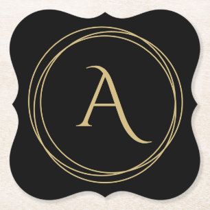 Posavasos De Papel Monograma inicial en círculos