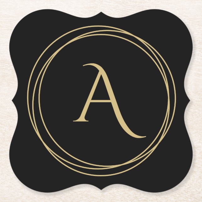 Posavasos De Papel Monograma inicial en círculos (Anverso)