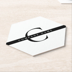 Posavasos De Papel Monograma negrita de tipografía de empresa mínim