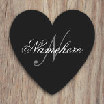 Posavasos De Papel Monograma único personalizado de nombre blanco y n<br><div class="desc">Diseño de monograma único personalizado en blanco y negro para cualquier persona.</div>