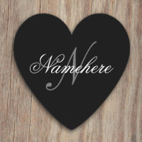 Monograma único personalizado de nombre blanco y n