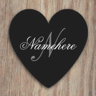 Posavasos De Papel Monograma único personalizado de nombre blanco y n