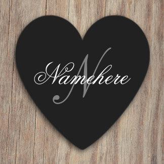 Posavasos De Papel Monograma único personalizado de nombre blanco y n