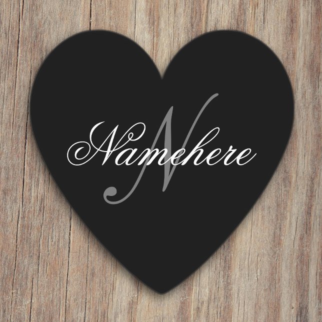 Posavasos De Papel Monograma único personalizado de nombre blanco y n (Subido por el creador)