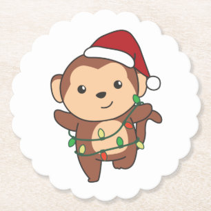 Posavasos De Papel Monos Navidades de monos Animales de Invierno Mono