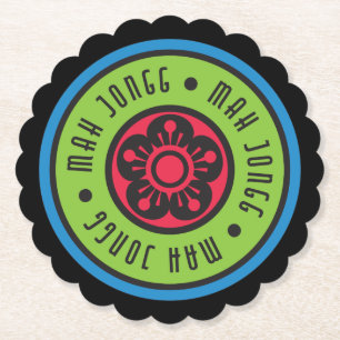 Posavasos De Papel Monstruo con el logotipo de Mah Jongg 1