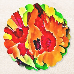 Posavasos De Papel Monstruo de flores coloridas