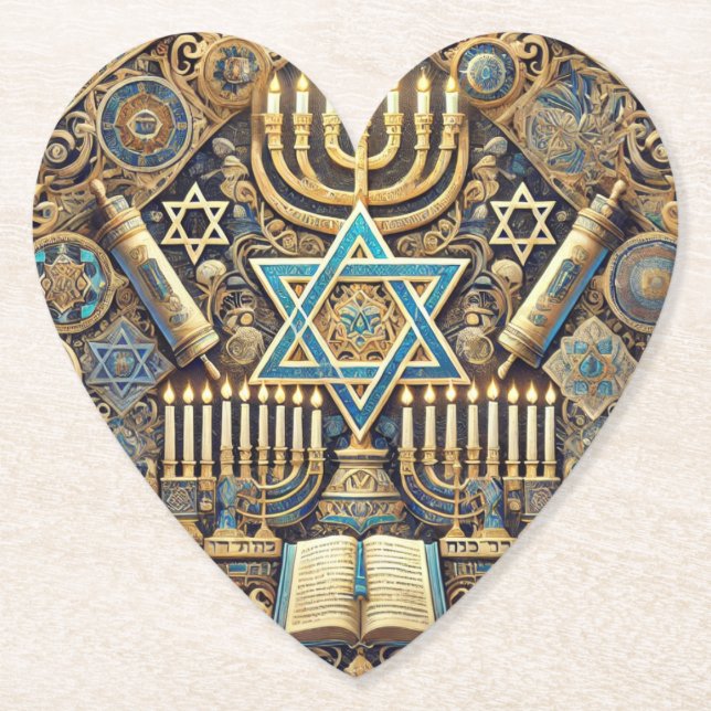 Posavasos De Papel Monstruo de forma de corazón judío (Anverso)
