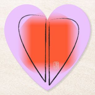 Posavasos De Papel Monstruo de papel con forma de corazón de sangre