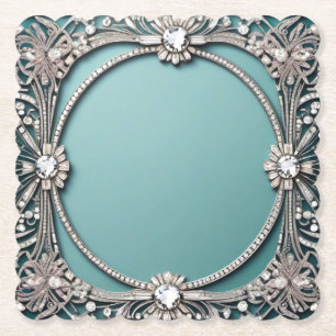 Posavasos De Papel Monstruo de papel de aspecto con joyas azules