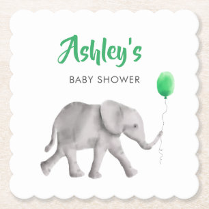 Posavasos De Papel Monstruo de papel de Baby Shower con globo elefant