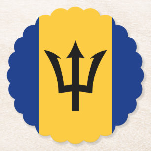 Posavasos De Papel Monstruo de papel de bandera de Barbados