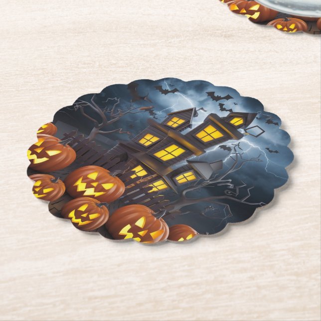 Posavasos De Papel Monstruo de papel de Halloween (En perspectiva)