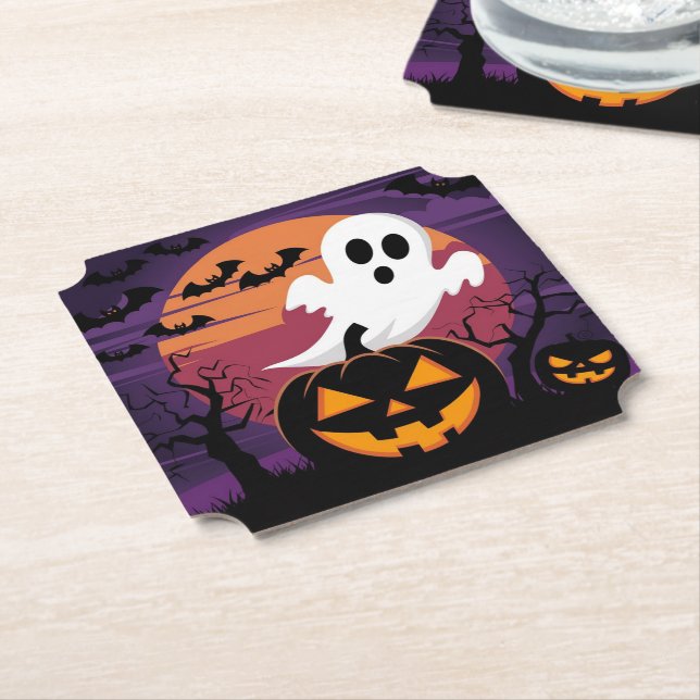 Posavasos De Papel Monstruo de papel de Halloween (En perspectiva)