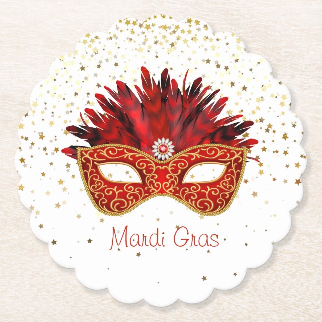Posavasos De Papel Monstruo de papel de Mardi Gras (Anverso)
