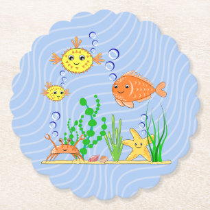 Posavasos De Papel Monstruo de papel de vida en el mar