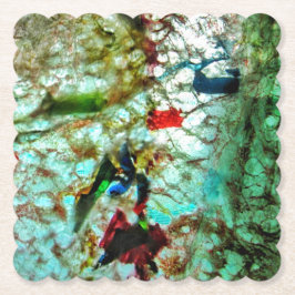 Posavasos De Papel Monstruo de papel, escayola decorativa azul abstra