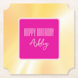 Posavasos De Papel Monstruo de papel rosa y amarillo