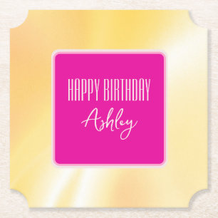 Posavasos De Papel Monstruo de papel rosa y amarillo