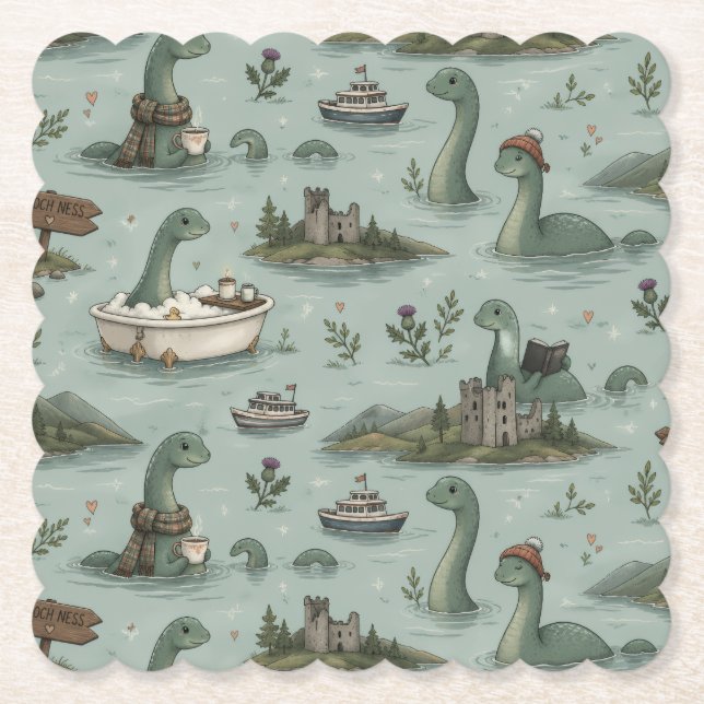 Posavasos De Papel Monstruo del Lago Ness (Anverso)