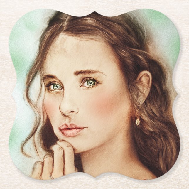 Posavasos De Papel Monstruo elegante con forma de dama bonito, arte v (Anverso)