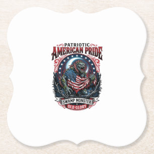 Posavasos De Papel Monstruo Patriótico del Pantano Horror Old Glory P