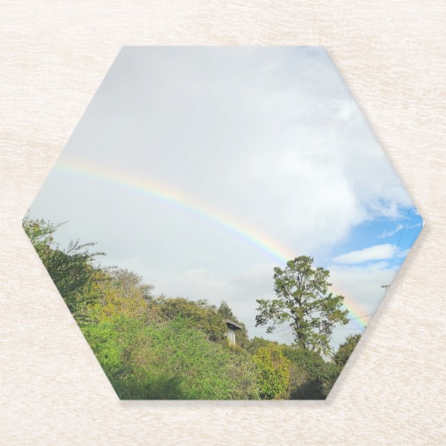 Posavasos De Papel Montaña arcoiris (Anverso)