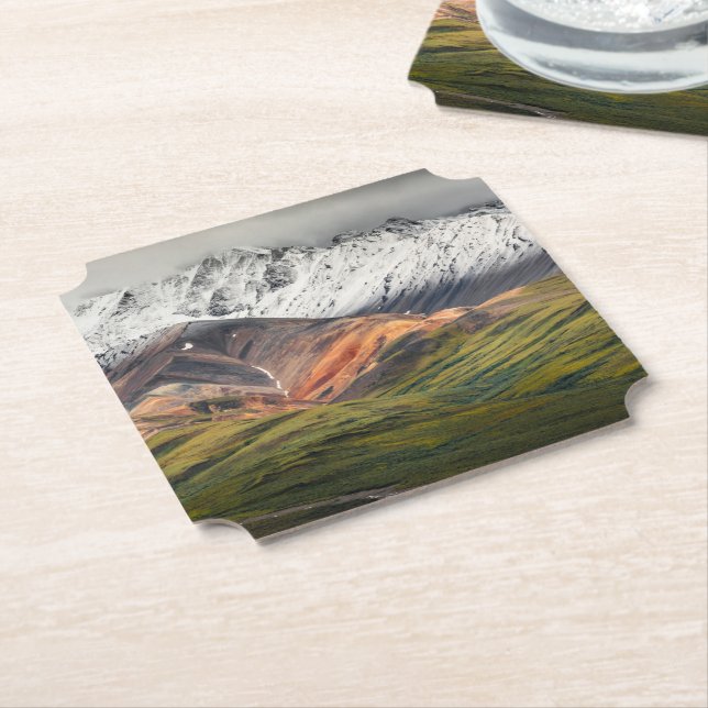 Posavasos De Papel Montaña policromada, Denali NP, Alaska (En perspectiva)