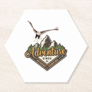 Posavasos De Papel Montañas de senderismo de águila de aventura