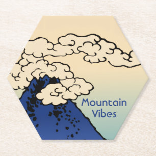 Posavasos De Papel Monte Fuji con Nubes Agrega tu Nombre
