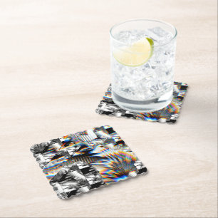 Posavasos De Papel Montura de papel de asalto con arco iris