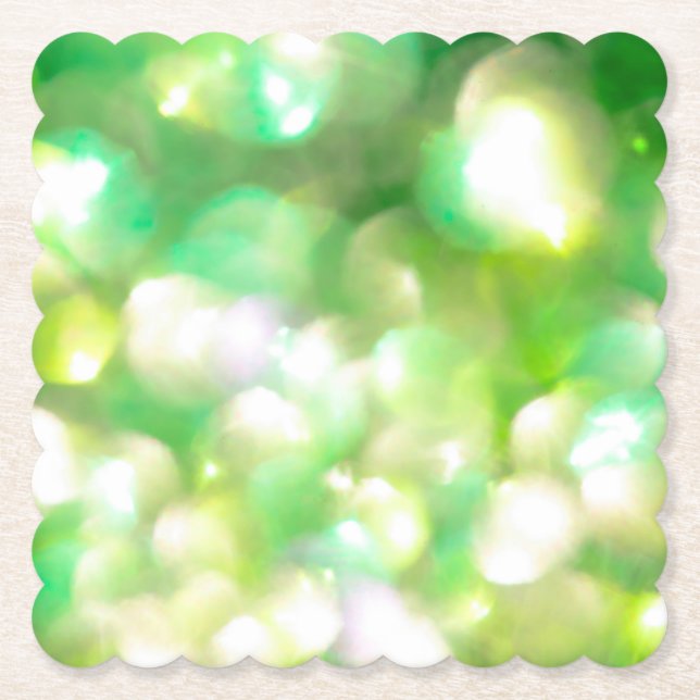 Posavasos De Papel Montura de papel de las luces verdes (Anverso)