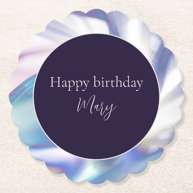 Posavasos De Papel Montura de papel de Personalizable de Petales de b (Anverso)