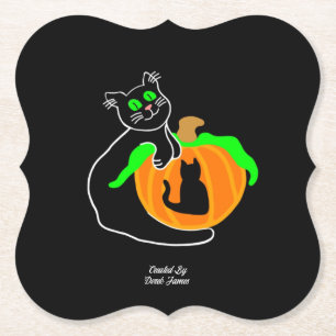 Posavasos De Papel Montura de papel de soporte de calabaza para gato