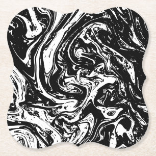 Posavasos De Papel Montura de papel en color blanco y negro