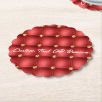 Montura de papel Gemstone Oro Rojo con texto Perso