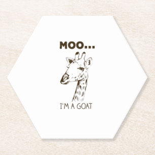 Posavasos De Papel Moo, soy una cabra divertida y gráfica jirafa vint