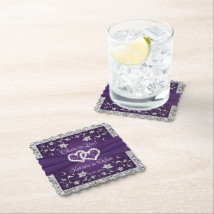Posavasos De Papel ¡Morado, Gris Saludos al Amor!