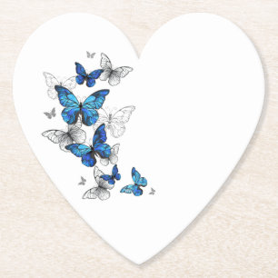 Posavasos De Papel Morfo de las mariposas voladoras azules