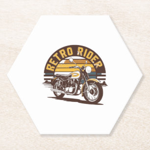 Posavasos De Papel Motocicleta Retro Rider