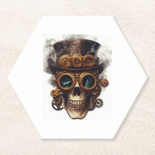 Posavasos De Papel Motor de cráneo Steampunk