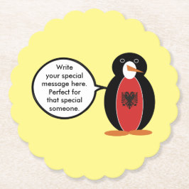 Posavasos De Papel Ms Penguin Bandera Albanesa Conversaciones