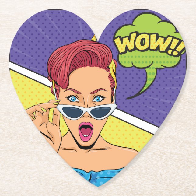 Posavasos De Papel Mujer con gafas de sol (Anverso)