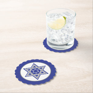 Posavasos De Papel Múltiples estrellas azules y blancas de David Des