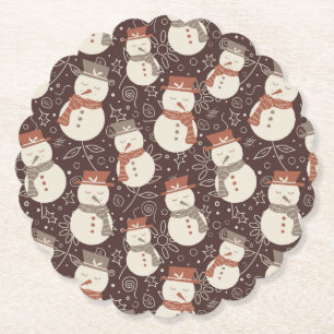 Posavasos De Papel Muñecos de nieve suaves - Patrón de Navidad amaro 