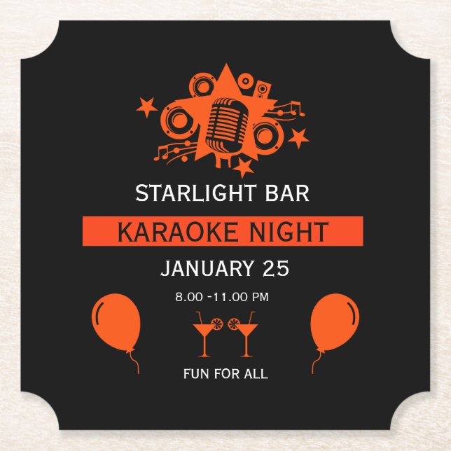 Posavasos De Papel Muro de promoción de karaoke (Anverso)