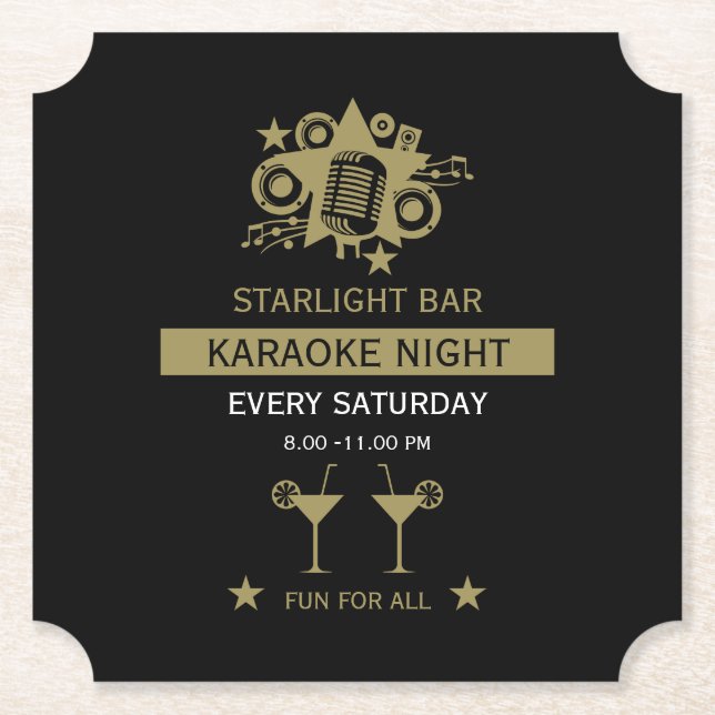 Posavasos De Papel Muro de promoción de karaoke (Anverso)
