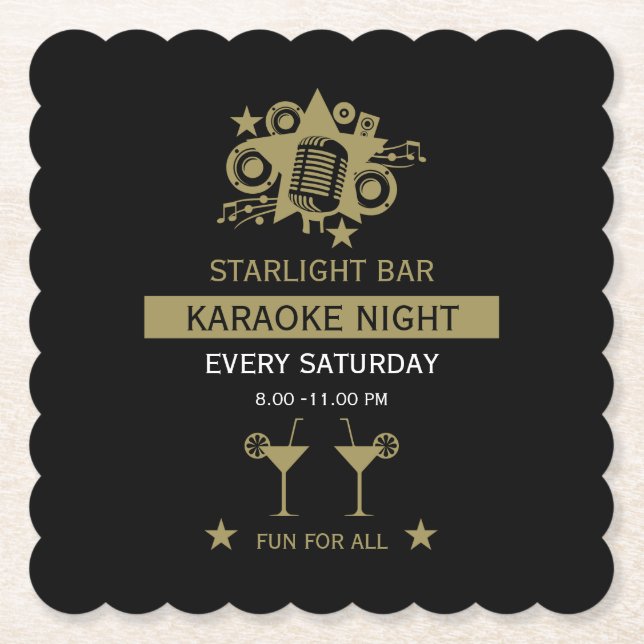 Posavasos De Papel Muro de promoción de karaoke (Anverso)