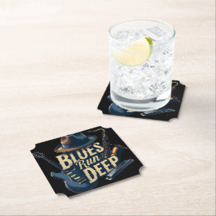 Posavasos De Papel Música Blues Estética Retro Jazz Vintage